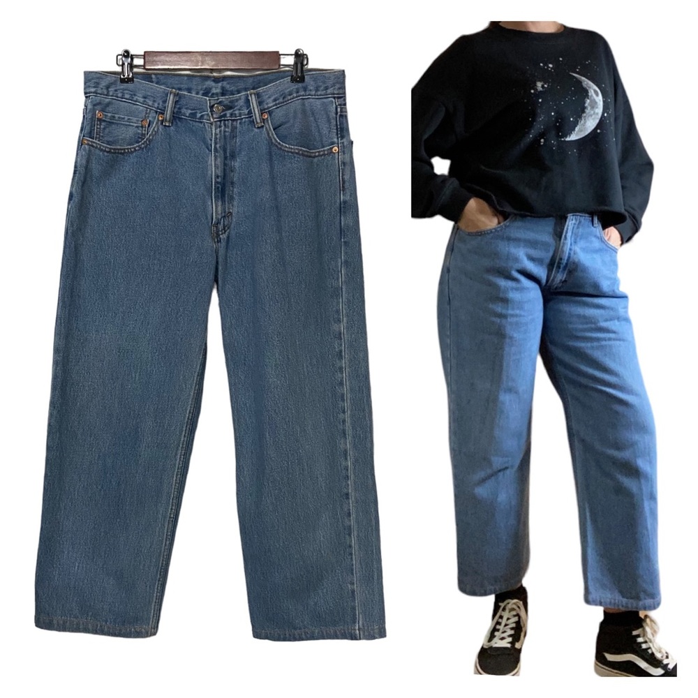 Levi’s 550 Cropped Jeans Relaxed Fit Oversized Jeans Blue
